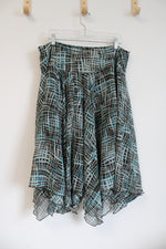 Nine West Brown and Blue Layered Skirt | 16