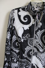 NEW Chico's Zenergy Black Paisley Light Jacket | 1 (M/8)