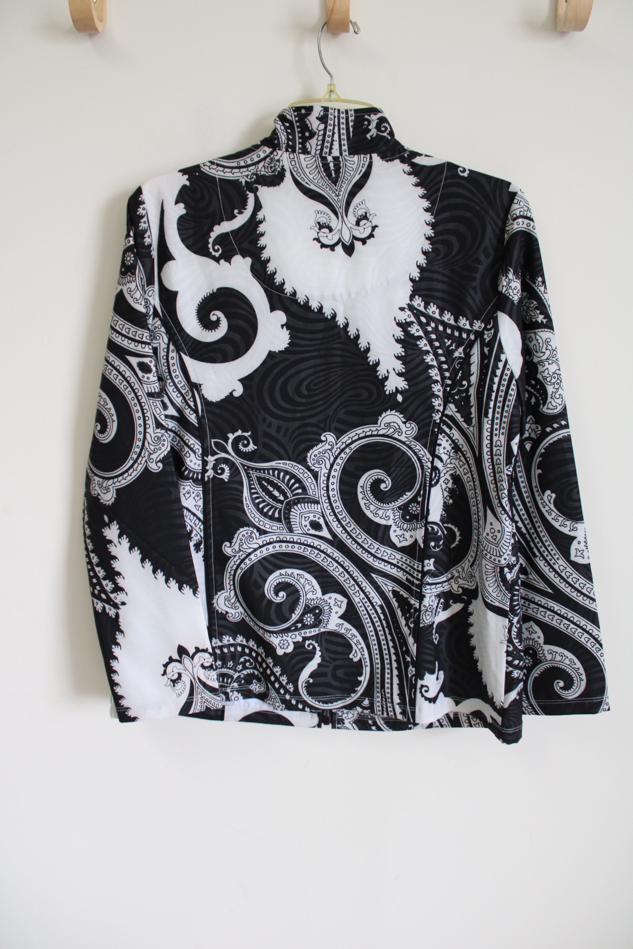 NEW Chico's Zenergy Black Paisley Light Jacket | 1 (M/8)