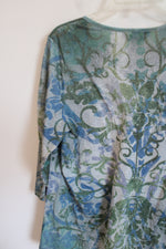 CJ Banks Green Blue Shimmer Top | 1X