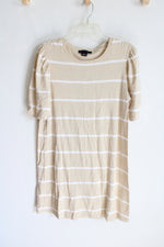 Sanctuary Tan & White Striped Shift Dress | S