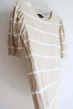 Sanctuary Tan & White Striped Shift Dress | S