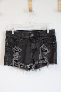 Express Jeans Gray Ripped Shorts | 4