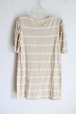 Sanctuary Tan & White Striped Shift Dress | S