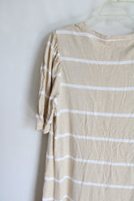 Sanctuary Tan & White Striped Shift Dress | S