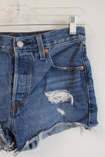 Levi's Blue Jean Ripped Shorts | W25