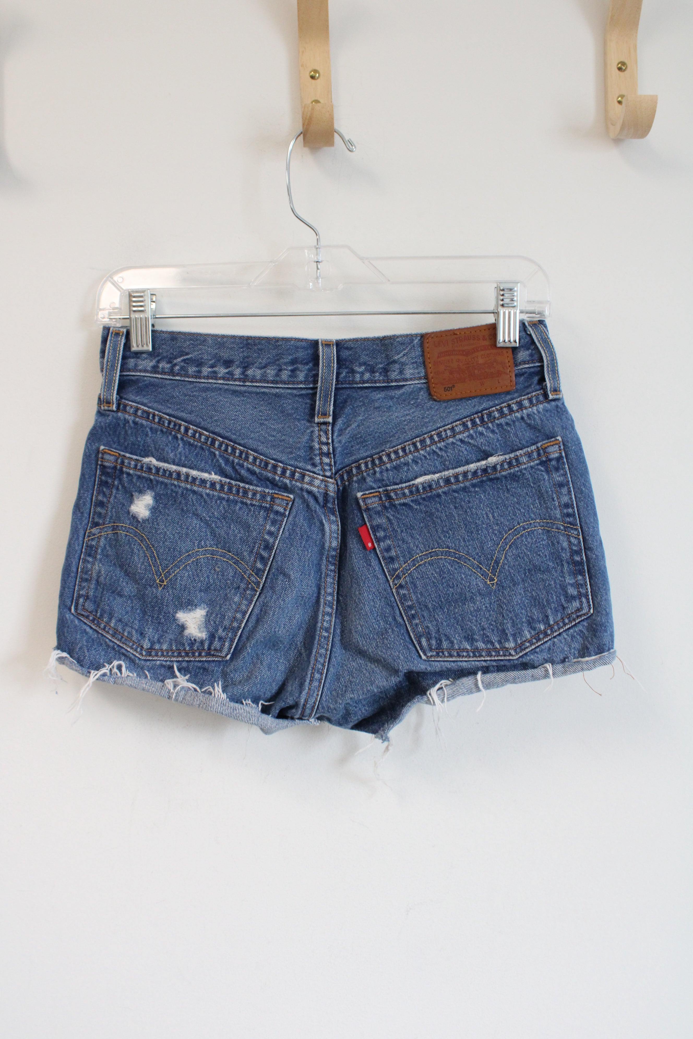 Levi's Blue Jean Ripped Shorts | W25