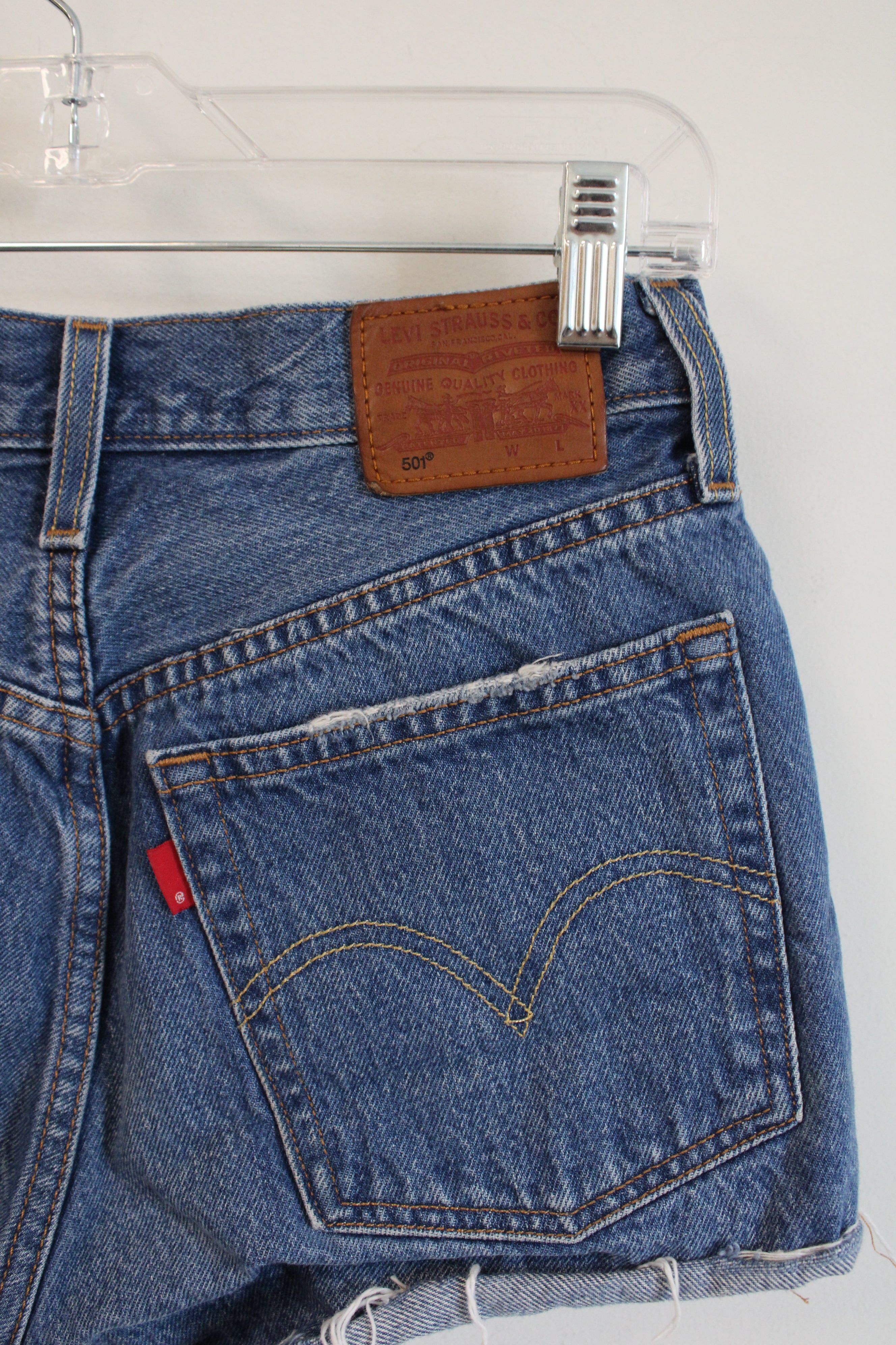 Levi's Blue Jean Ripped Shorts | W25