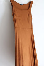 Shein Orange Rust Sleeveless Midi Dress