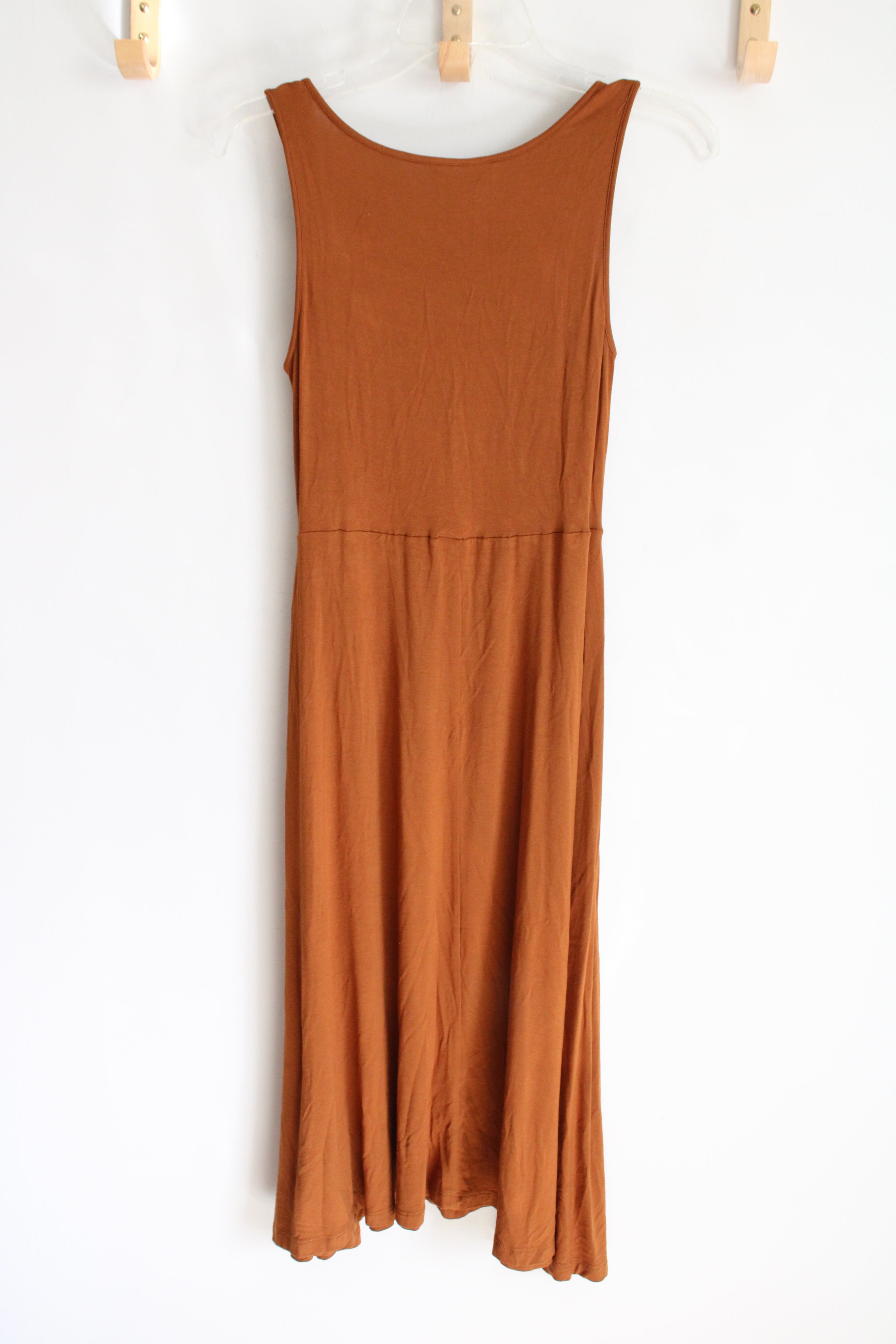 Shein Orange Rust Sleeveless Midi Dress