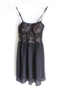 Xhilaration Black Lace & Tan Dress | XS