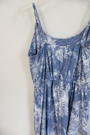 Old Navy Blue Tropical Print Cotton Dress | S