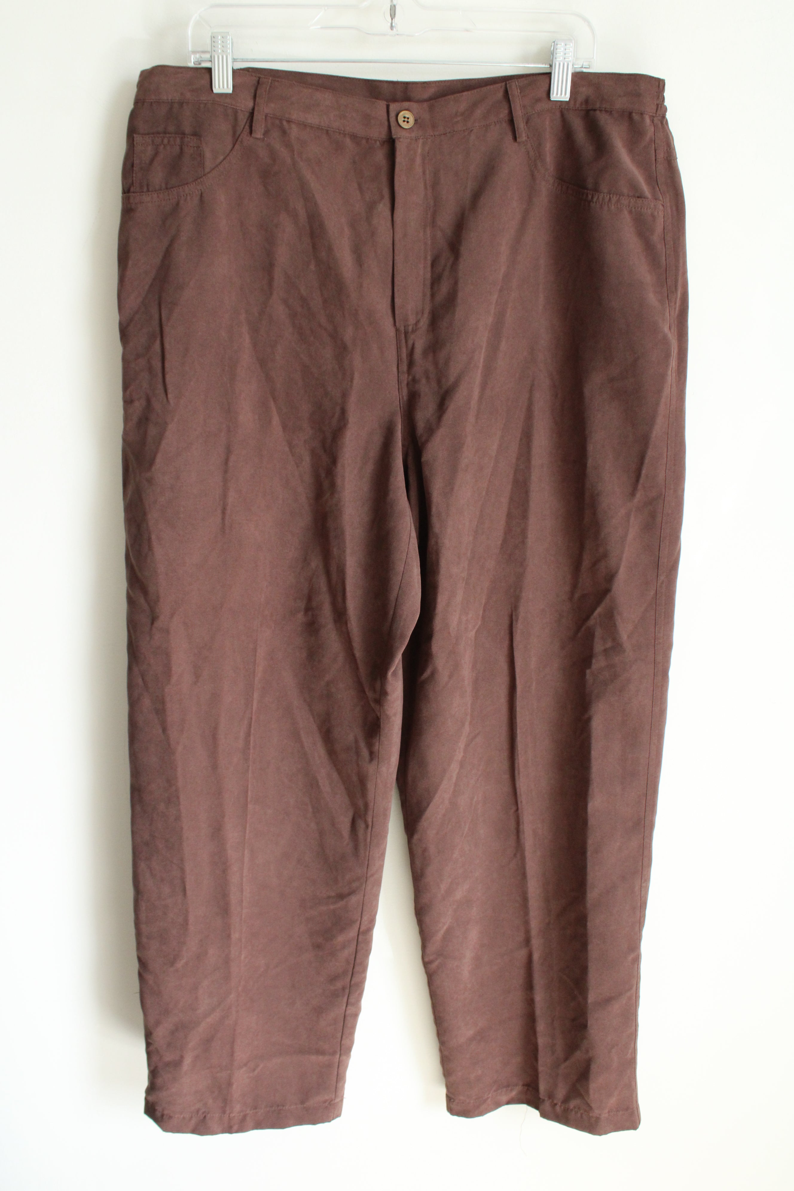 Alfred Dunner Brown Suede Pants | 18