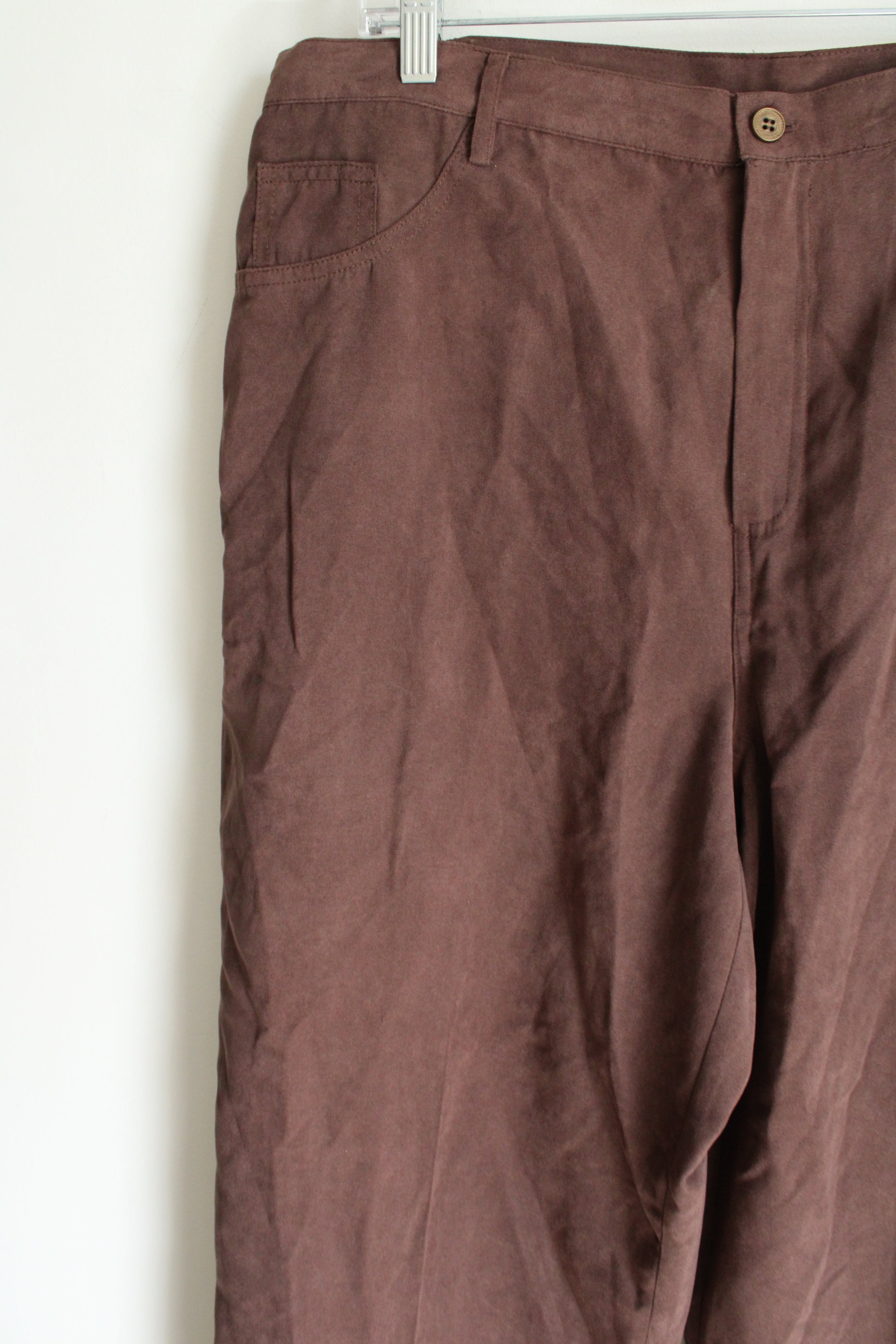 Alfred Dunner Brown Suede Pants | 18