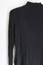 Tahari Black Long Sleeved Mock Neck Top | M