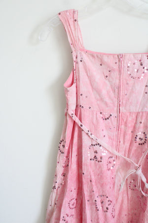 Bonnie Jean Sleeveless Pink Tie Dress | 16