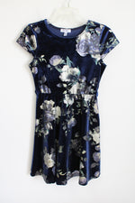 Speechless Short Sleeve Blue Floral Dress | Youth XL