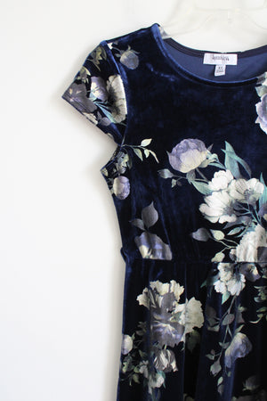 Speechless Short Sleeve Blue Floral Dress | Youth XL