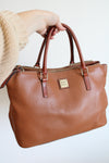 Dooney & Bourke Camel Brown Leather Satchel Purse