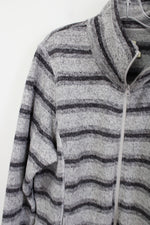 Faded Glory Gray Striped Fleece Lined Jacket | 3X (22W-24W)