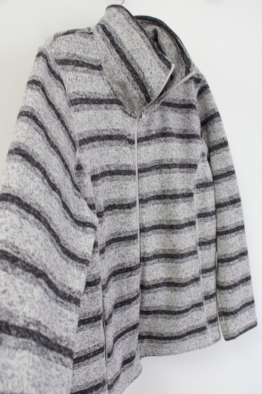 Faded Glory Gray Striped Fleece Lined Jacket | 3X (22W-24W)