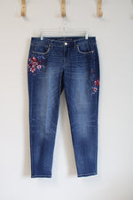 White House Black Market Floral Embroidered The Girlfriend Pants | 8