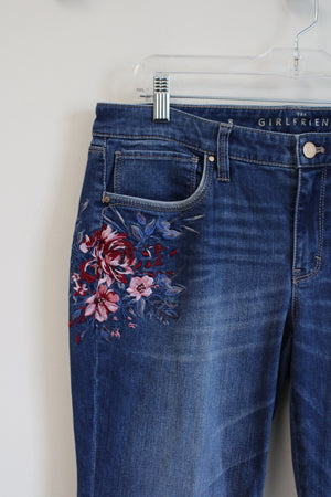 White House Black Market Floral Embroidered The Girlfriend Pants | 8