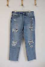 Old Navy Faded Ripped Extra High Sky-Hi Straight Jeans | 6