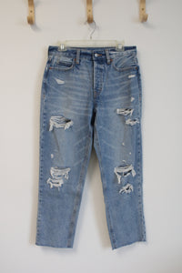 Old Navy Faded Ripped Extra High Sky-Hi Straight Jeans | 6