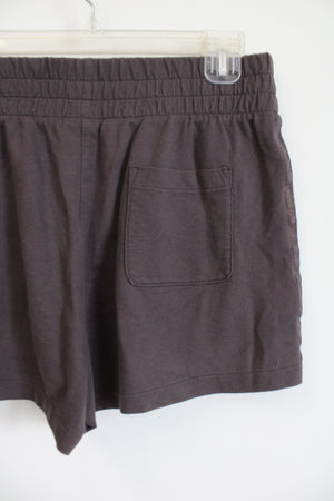 Adidas Chocolate Brown Shimmer Stripe Cotton Blend Shorts | M