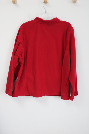 Denim & Co. Red Fleece Jacket | 3X