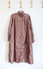 Rain Shedder Brown Shimmer Rain Trench Coat | M