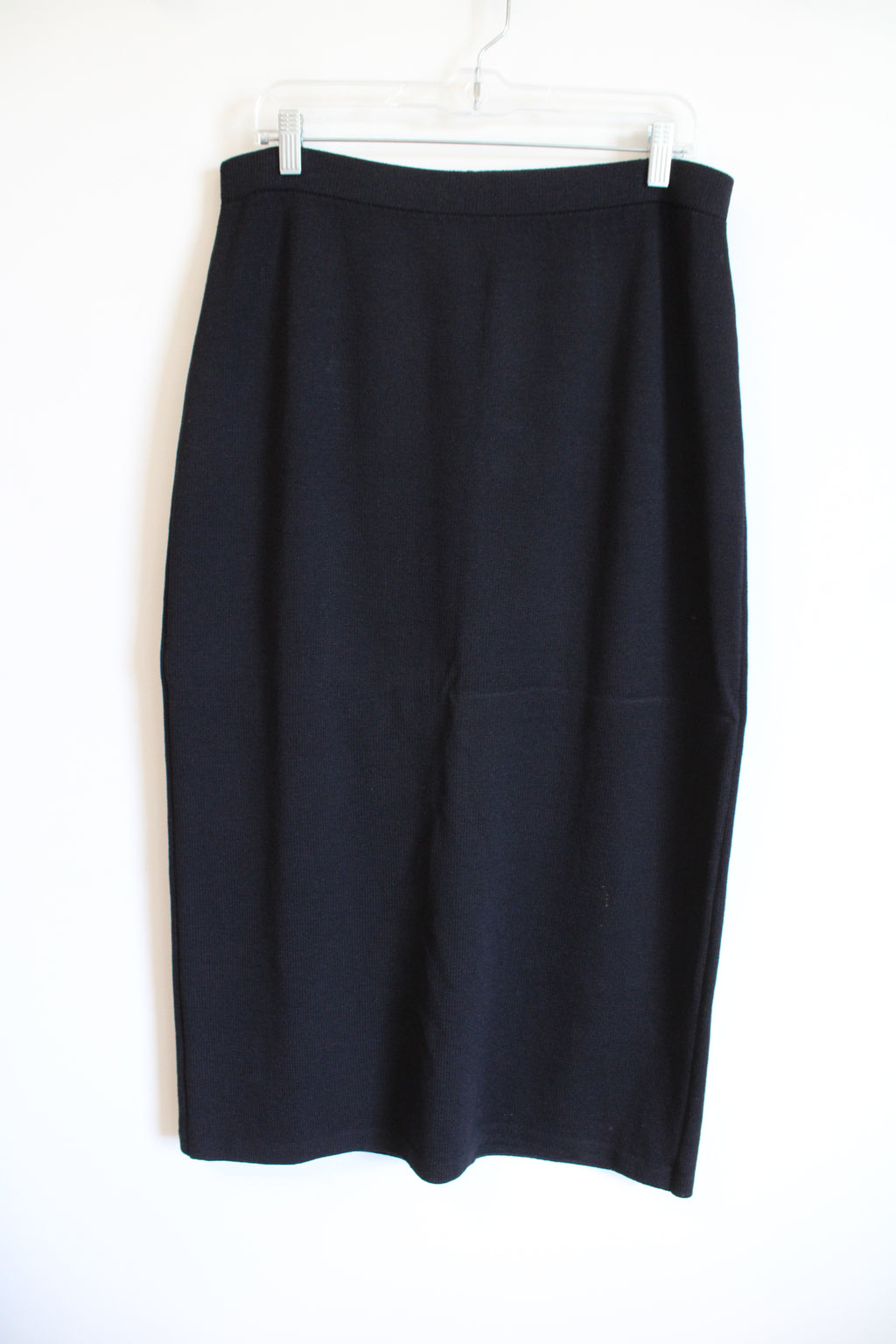 St. John Basics Dark Navy Blue Knit Midi Skirt | 14