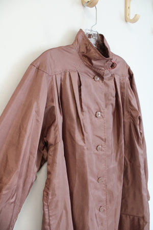 Rain Shedder Brown Shimmer Rain Trench Coat | M