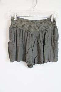 American Eagle Olive Green Rayon Shorts | XS