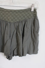 American Eagle Olive Green Rayon Shorts | XS