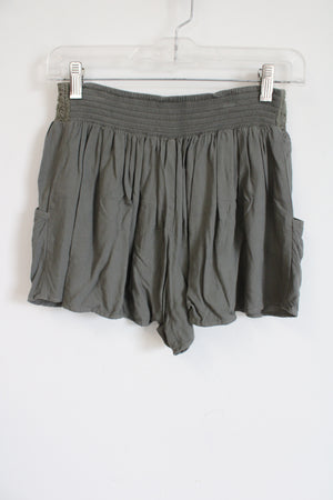 American Eagle Olive Green Rayon Shorts | XS