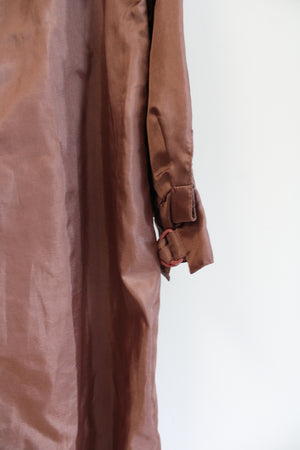 Rain Shedder Brown Shimmer Rain Trench Coat | M