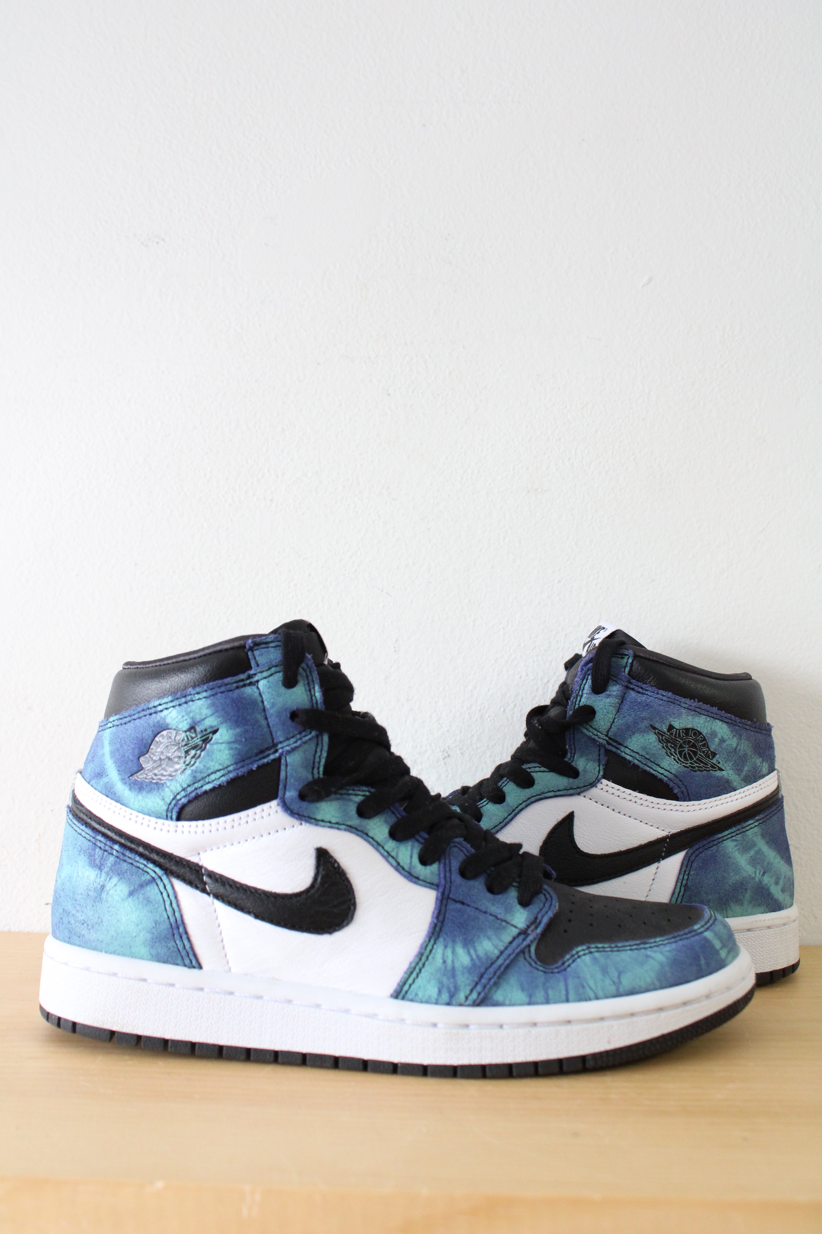 Nike Blue Tie-Dye Air Jordan 1 High Top Sneakers | Size 7.5