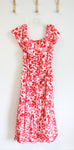 Lane Bryant Red & White Floral Off-The-Shoulder Maxi Dress | 18/20