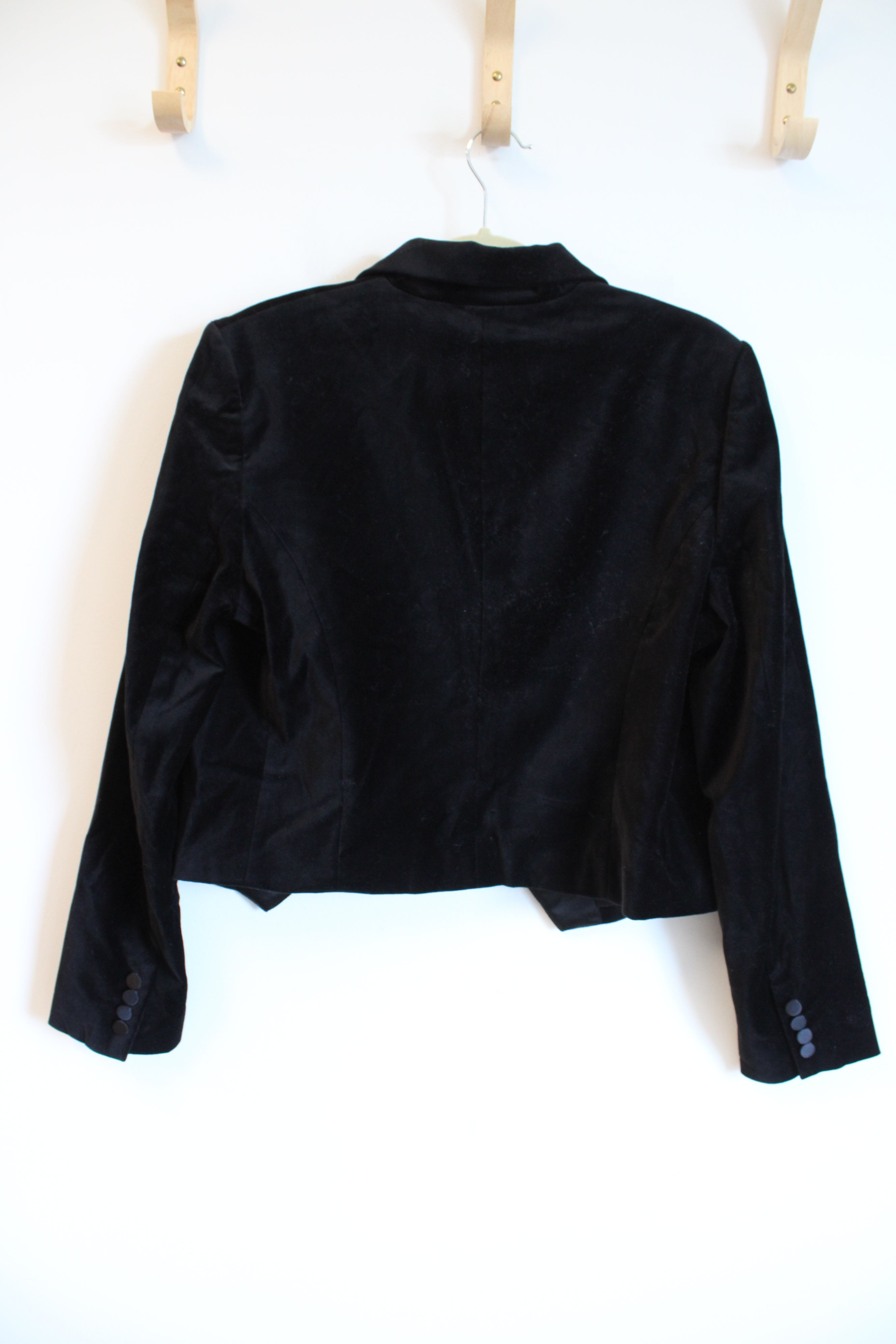 NEW Ralph Lauren Black Velour Cropped Blazer Jacket | 14