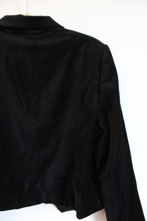 NEW Ralph Lauren Black Velour Cropped Blazer Jacket | 14