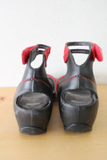 Wolky Red Velcro Strap Black Wedge Sandals | Size 37 (6.5)