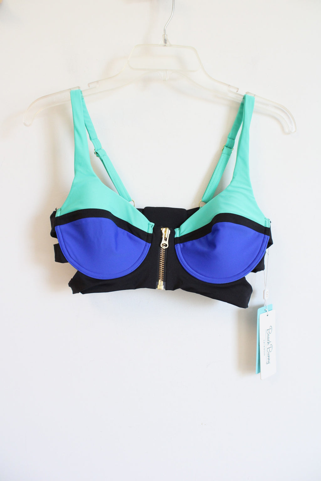 NEW Beach Bunny Swimwear Endless Summer Blue Mint Top Blue Mint Bikini Top | XL