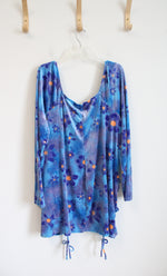 NEW Wild Fable Blue & Purple Ruched Velvet Long Sleeved Dress | 4X