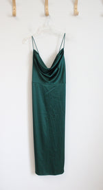 NEW Shein Emerald Green Satin Midi Dress | L