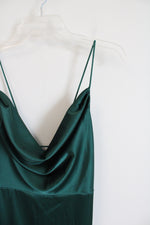 NEW Shein Emerald Green Satin Midi Dress | L