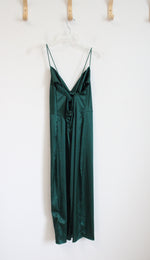 NEW Shein Emerald Green Satin Midi Dress | L
