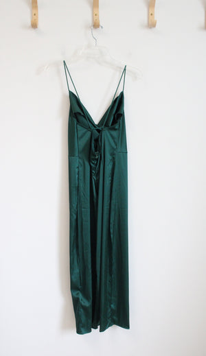 NEW Shein Emerald Green Satin Midi Dress | L