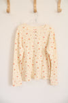 Cat & Jack Light Yellow Floral Waffle Knit Long Sleeved Shirt | Youth XL (14)